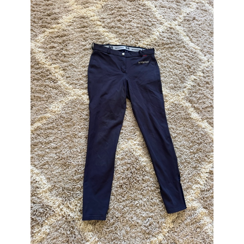 B Vertigo Navy Blue Full Seat Silicone Grip Equestrian Riding Breeches USA 26